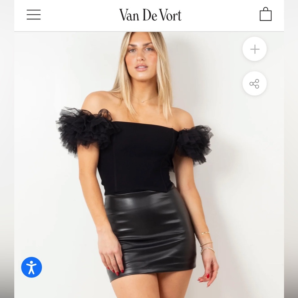 Van De Vort Leather Mini Skirt, Small, NWT